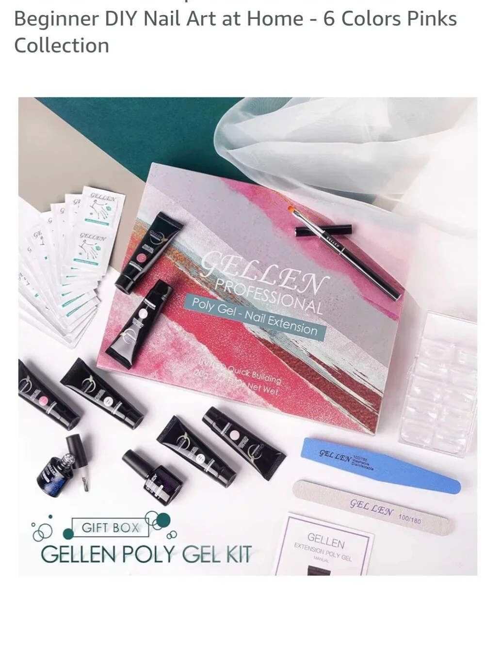 GELLEN | Poly Nail Gel Kit - 6 Colors Pinks Collection